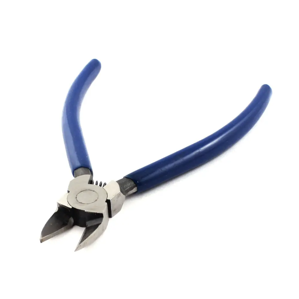 Uxcell Hot Sale Blue Rubber Coated Handle Spring Loaded Diagonal Cutting Pliers Wire Cable Cutter 6