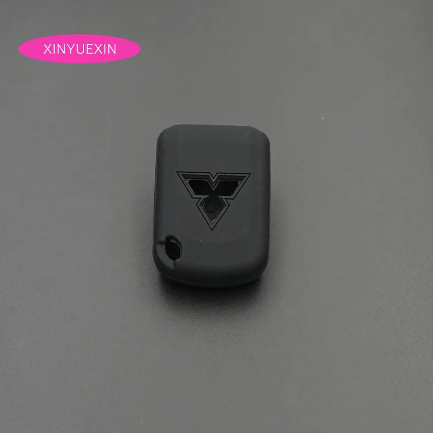 Xinyuexin for Mitsubishi Silicone Rubber Car Key Cover ASX Outlander Lancer EX Galant Pajero Key Case 3Button Car Styling