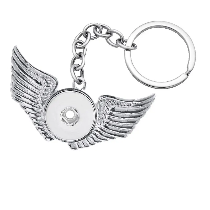 Fashion Moon Flowers elephant wings Crystal rhinestone snap key chains fit 18mm snap buttons DIY snap jewelry XL0043