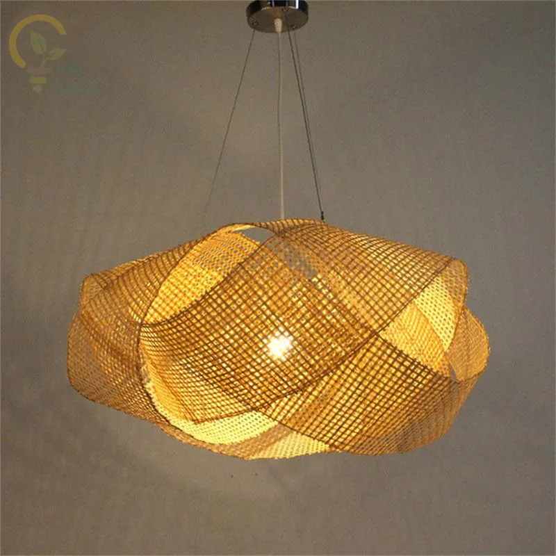 New Chinese Bamboo Wicker Rattan Cloud Shade Pendant Light Fixture E27 Hanging  Lamp  living room hotel restaurant aisle Lams