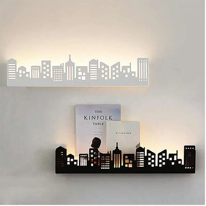 

Modern scandinavia style city LED wall lamp sconces lights Shelf Ac220v lighting fixtures for living room bedroom New