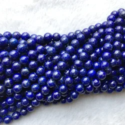 Natural Dark Blue Lapis Lazuli Smooth Round Loose Beads DIY Necklace or Bracelets 15