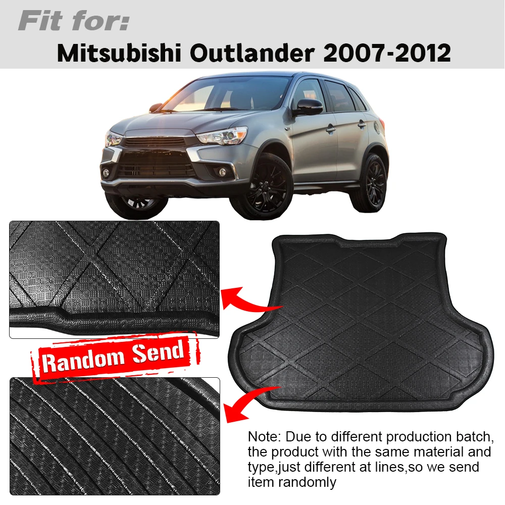 Buildreamen2 For Mitsubishi Outlander 2007-2012 Car Accessories Trunk Mat Tray Boot Liner Floor Cargo Carpet Mud Protection Pad