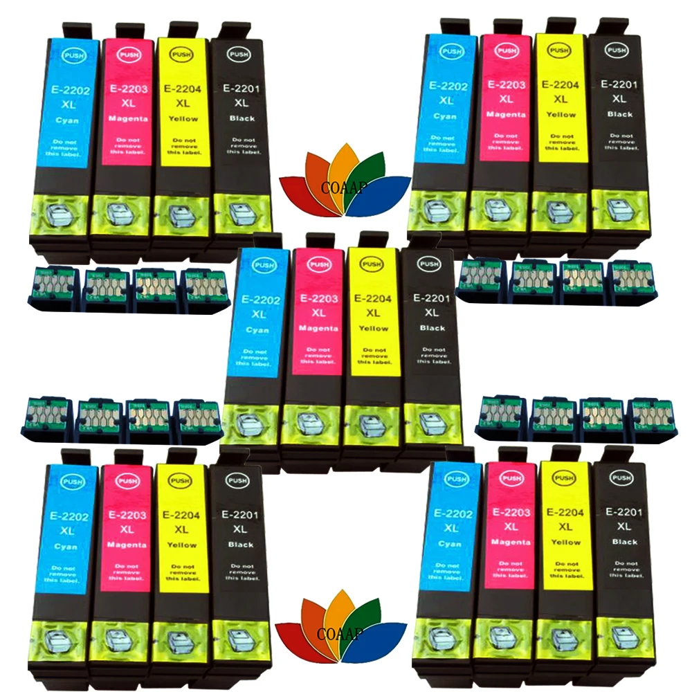 

20 PACK T220XL T2201 - T2204 XL Compatible Ink Cartridge for Epson XP320 XP420 XP424 WF2630 WF2650 WF2660 WF2750 WF2760