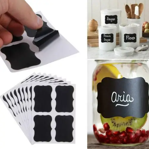 36 Pcs/set Blackboard Sticker Craft Kitchen Jars Organizer Labels Chalkboard Chalk Board Sticker 5cm x 3.5cm Black Board