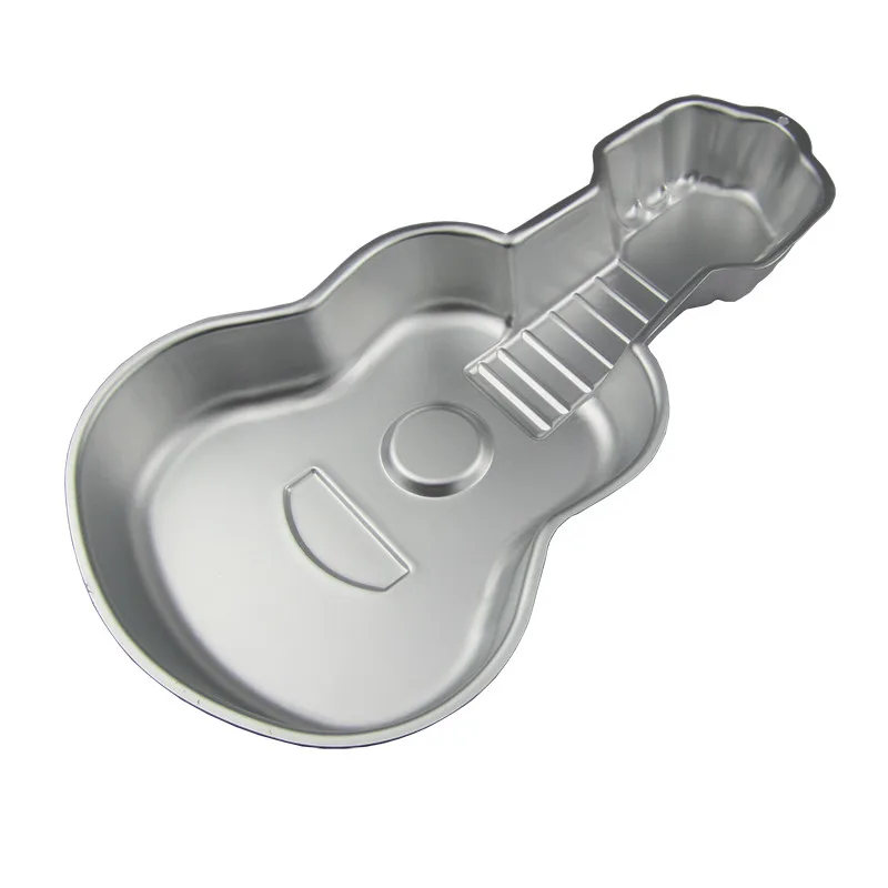 DIY Cake Bakeware Tools Music Guitar Shape Cake Pan Metal Cake Mold Decorating Aluminum Alloy Fondant Cake Mould Baking Pan