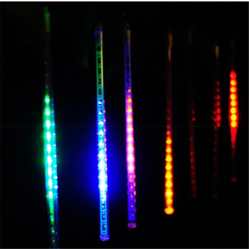 Tubos de lluvia para decoración de exteriores, lámparas Led impermeables para árbol, jardín, boda, fiesta, H-34, 50CM, 8 unids/set por juego