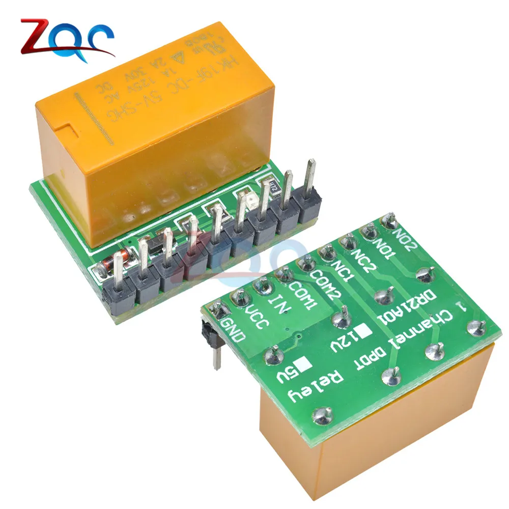 mini 1 Channel 5V DC DPDT Relay Board Double pole double throw Switch Module HK19F PCB for Arduino raspberry pi