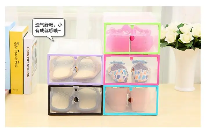 

NEW Multifunction Plastic foldable Shoes Box Transparent Crystal Storage Shoebox Household DIY clamshell shoebox Storage box