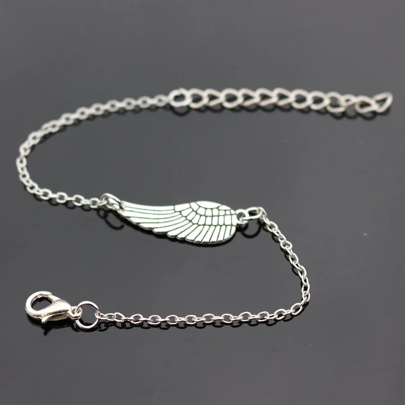 1Pcs Silver/Bronze Color Charm Angel Wings Shape Bracelets Bangle Vintage Silver Plated Bracelet Fashion Jewelry