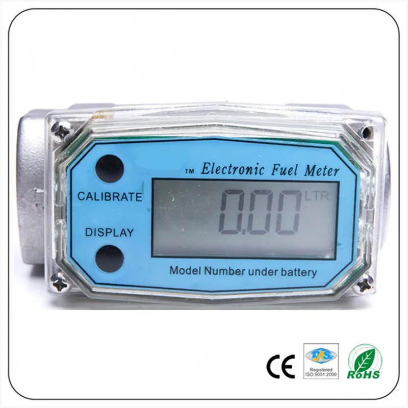 Digital Turbine Flow Meter Flowmeter Gauge Caudalimetro Electronic Flow Indicator Sensor Counter Petrol Fuel Plomeria Water DN25