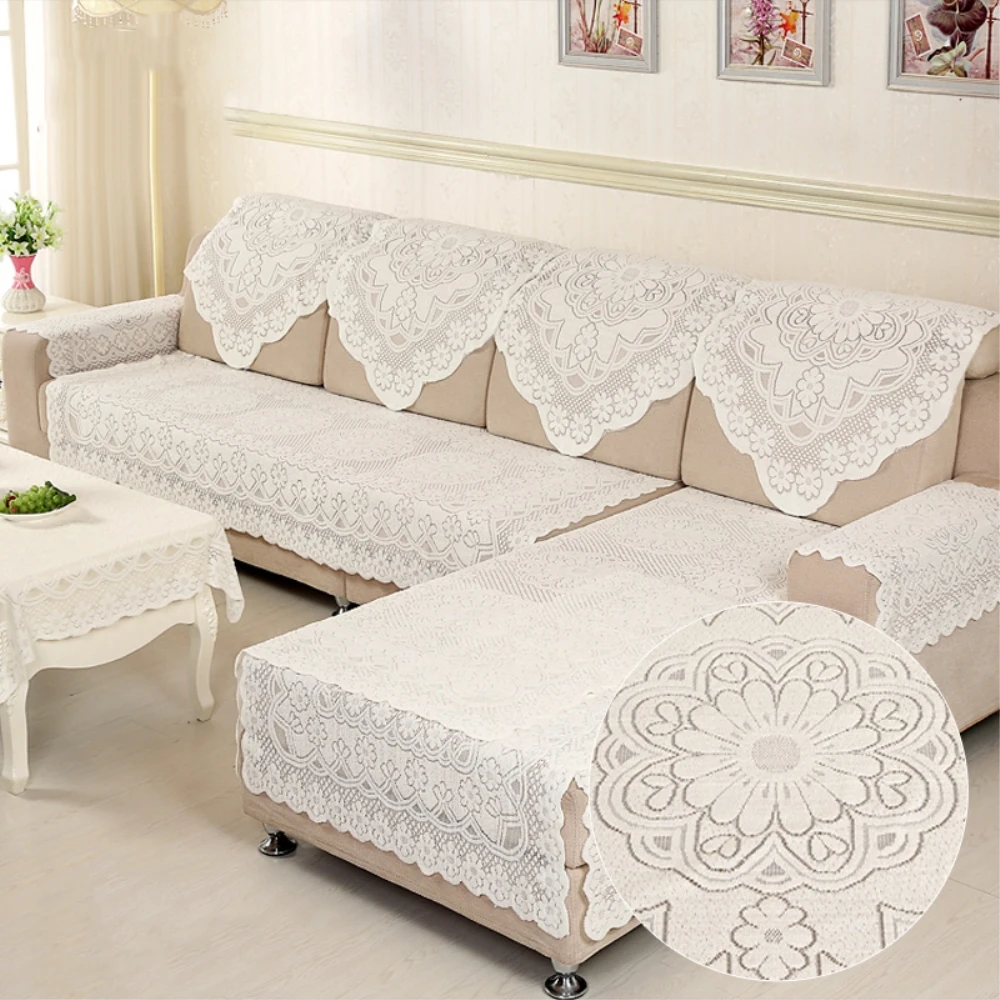 RAYUAN Europe Type Lace Sofa Cover Sofa Backrest Towel Armrest Towel Multi-functions Sofa Towels Livingroom Decor