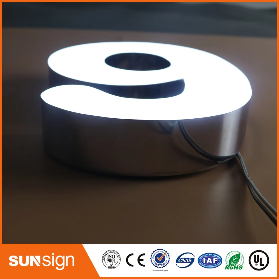 H 30cm custom light zeichen epoxy harz led brief signage