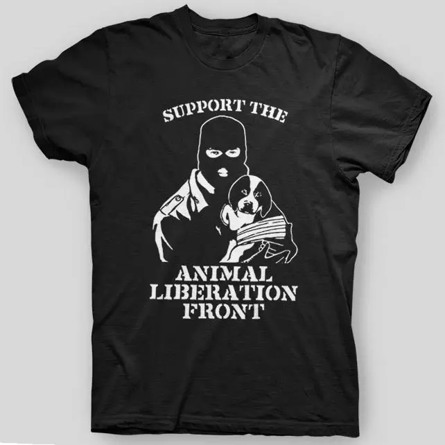 

Tops Summer Cool Funny T-Shirt SUPPORT THE ANIMAL LIBERATION FRONT Vegan SXe Earth Crisis T-Shirt SIZES S-5X Summer