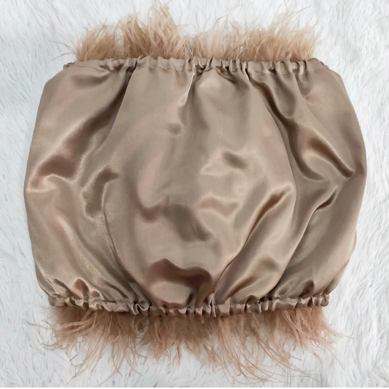 Nuovo 100% naturale dei capelli dello struzzo del reggiseno della biancheria intima delle donne cappotto di pelliccia vera pelliccia di struzzo cappotto di pelliccia mini gonna