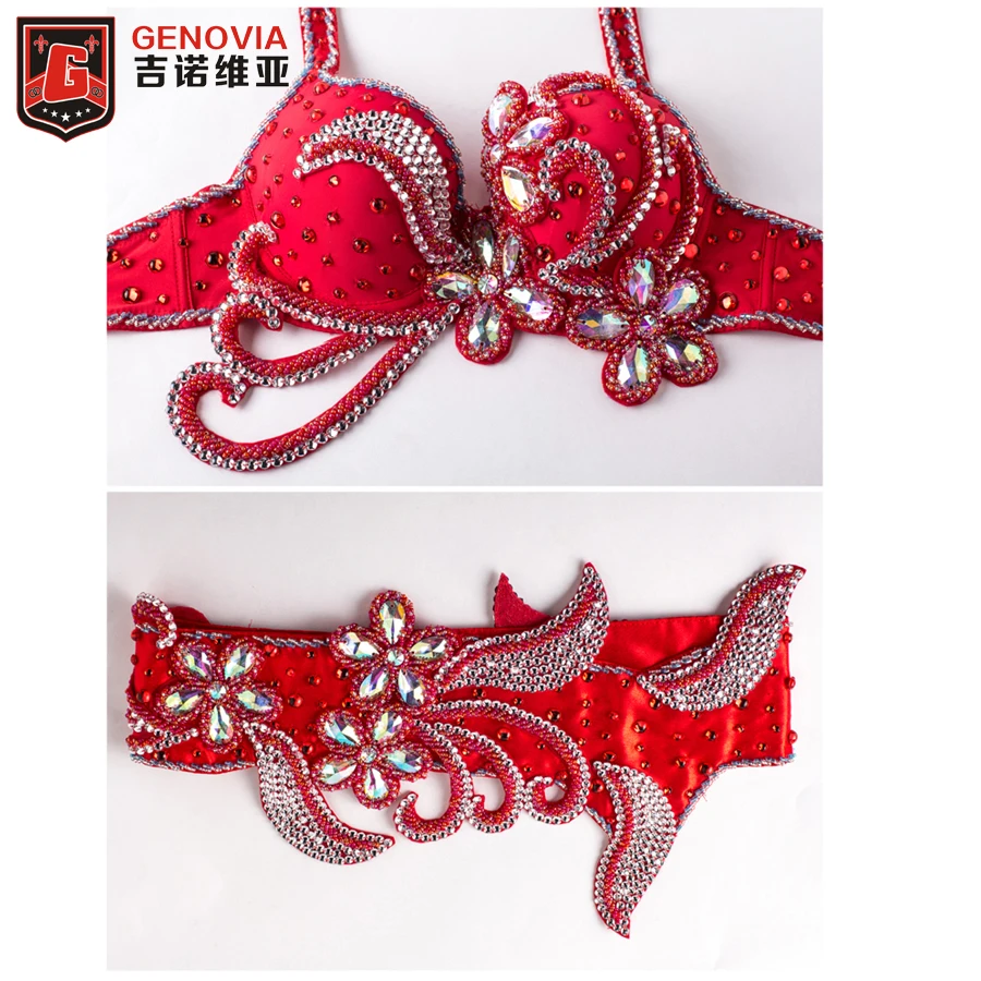 Luxury Belly Dancing Egyptian Costumes Oriental Style Rhinestone 2 Pcs Bra&belt 34b/c 36b/c 38b/c Performance Belly Dance Set