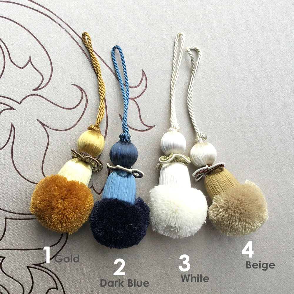 Delicate Small Pompon Tassel Drops for Hometextile Table Runner Pendant Sofa Valance Bag Decorative bobble Accessories