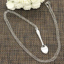 New Fashion Tibetan Silver Color Pendant Spoon Choker Charm Short Long DIY Necklace Factory Price Handmade Jewelry