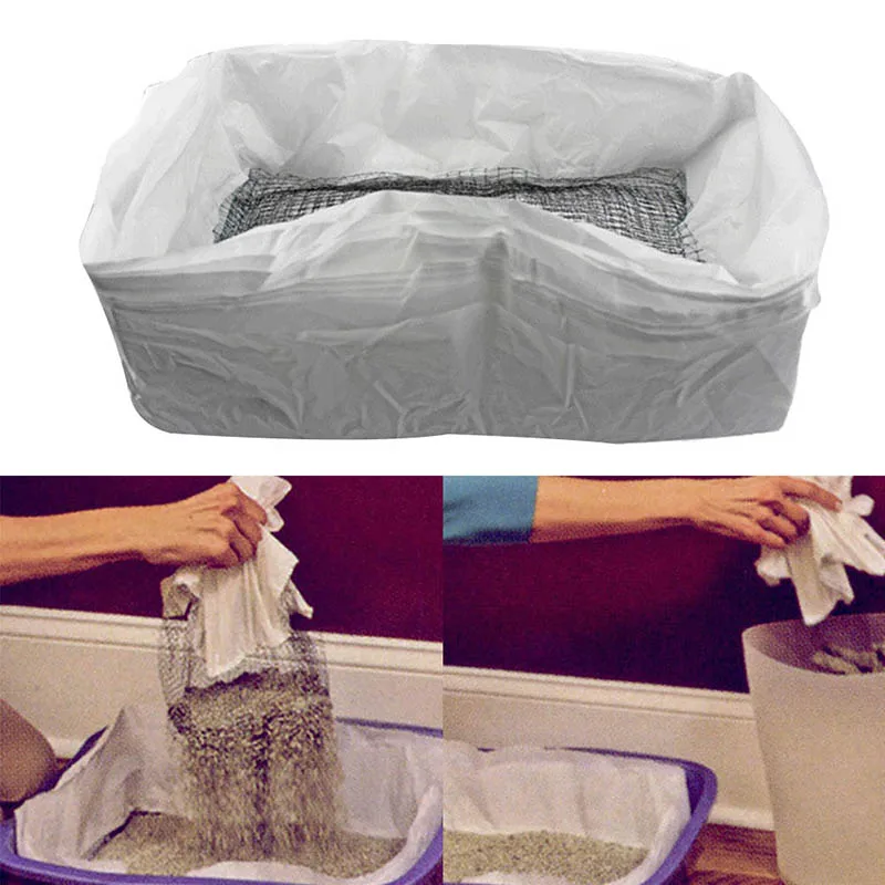 10 Pcs Reusable Cat Feces Filter Net Cats Sifting Litter Tray Liners Elastic Litter Box Liners LBShipping