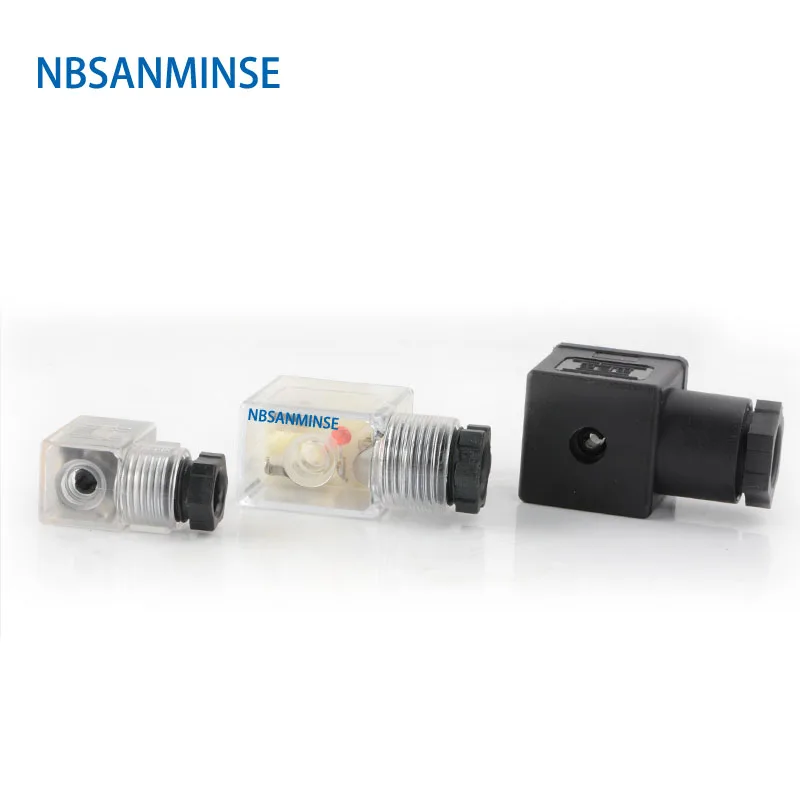 1PC NBSANMINSE Plug Solenoid Valve Coil Connector DIN43650 A / B / C For Valve Solenoid Coil DC12V DC24V AC110V AC220V