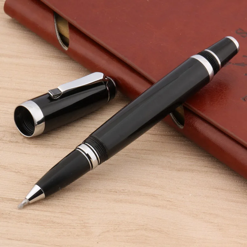 Black diamonds twisted black office writing silver Trim ROLLERball PEN Spin Metal Signature ink Pens Stationery Office
