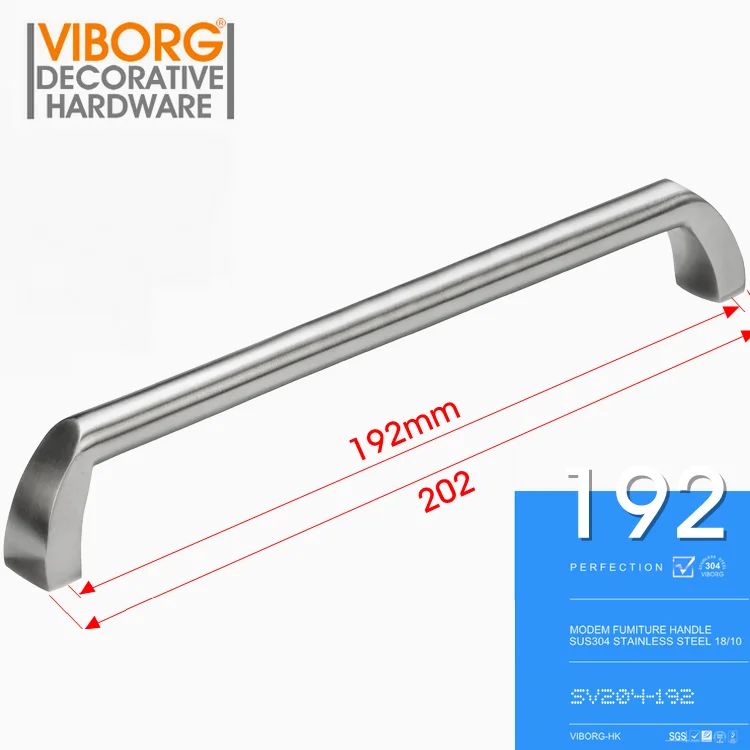 

(4 Pieces) VIBORG192mm 304 Stainless Steel Casting Modern Kitchen Cabinet Cupboard Door Handle Pull Drawer Pulls Handles,SV204