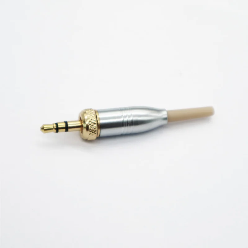 DIY 3.5mm 1/8" For sony Sennheiser Microphone Spare Plug adapter Stereo Screw Lock Connector Silver metal shell