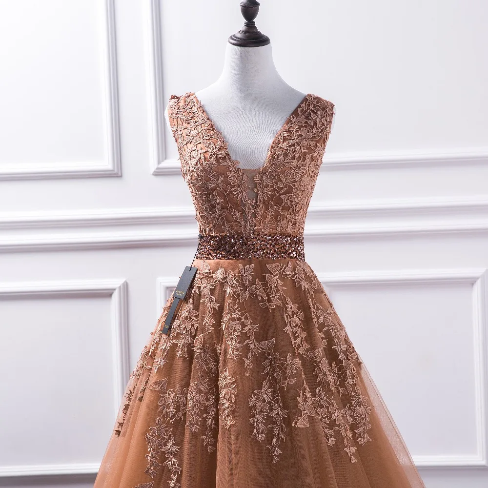 Robe de bal longue en dentelle, col en V, Sexy, pour femmes, en Tulle, avec des Appliques de perles, robe de princesse, Vintage, robes de soirée, 2022