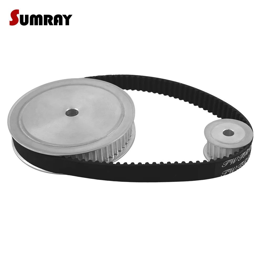 Reduction 1:3 HTD5M Gear Belt Pulley Kit 5M 20T 60T 100mm Center Distance Tooth Belt Pulley Set 5M-410 Timing Belt for CNC Parts