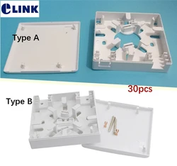 FTTH Terminal box 30pcs 86 type ABS junction box wall mount desktop patch panel white 2port plastic box factory wholesales ELINK
