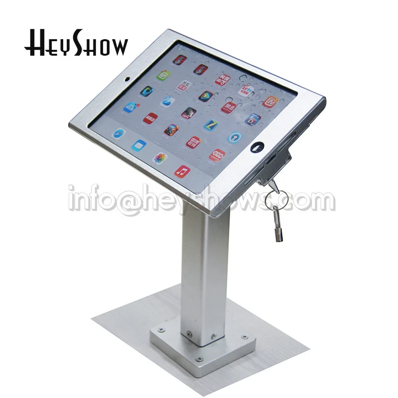 Wall Mounted Pad Display Stand Metallic Secure Tablet Mount Enclosure Case Lock Anti-Theft for iPad Mini 1 2 3 4