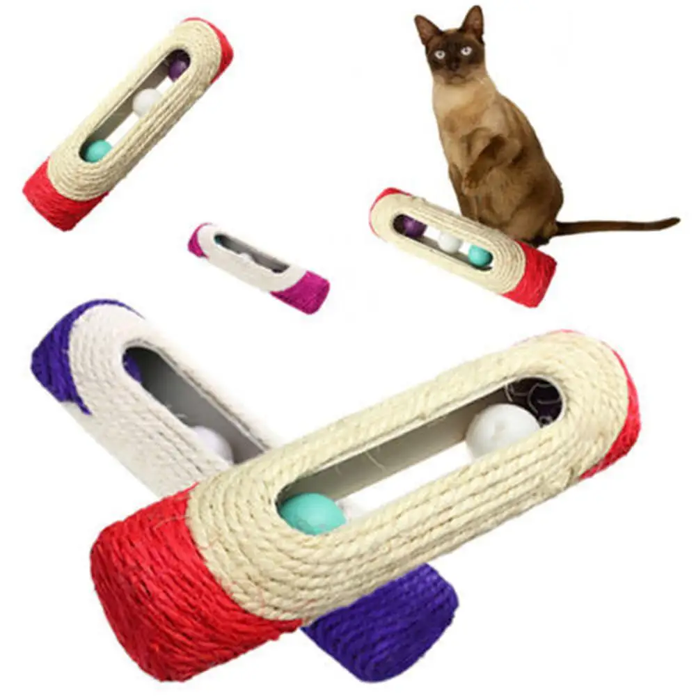 Cat Scratcher Rolling Tunnel Sisal Ball Trapped With 3 Ball Toys for Cat interactive Training Scratching Toys