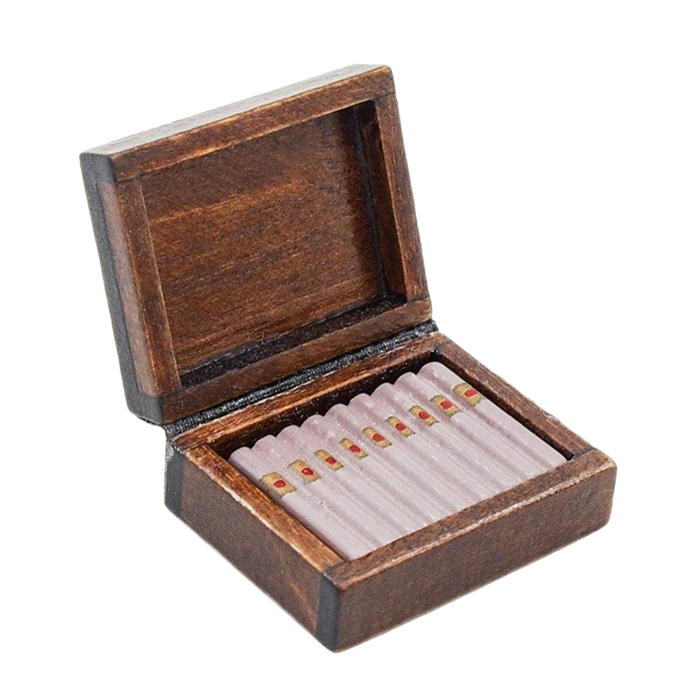 Odoria-humidificador de cigarros en miniatura, juego de caja de almacenamiento, accesorios para casa de muñecas, decoración para casa de muñecas, 1:12