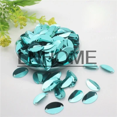 1000pcs 8*13mm Cup Oval Folded Sequins Horse Eyes Shape For Crafts Loose Paillettes Diy Wedding Sewing Accessories Light Blue