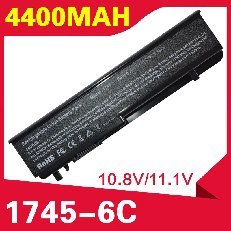 ApexWay 4400mAh Laptop Battery 312-0186 N855P U164P For dell  Studio 17  1745  1747   1749