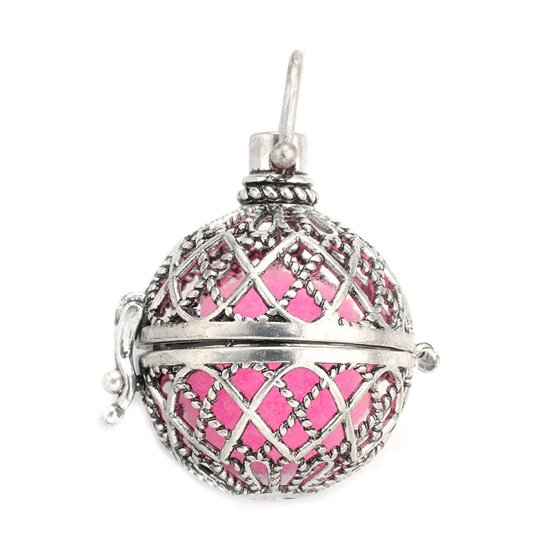 Mexico Chime 1pcs Hollow Cage Music Angel Ball Caller Pregnancy Necklace Essential Oil Diffuser Lockets Pendant Without Chain