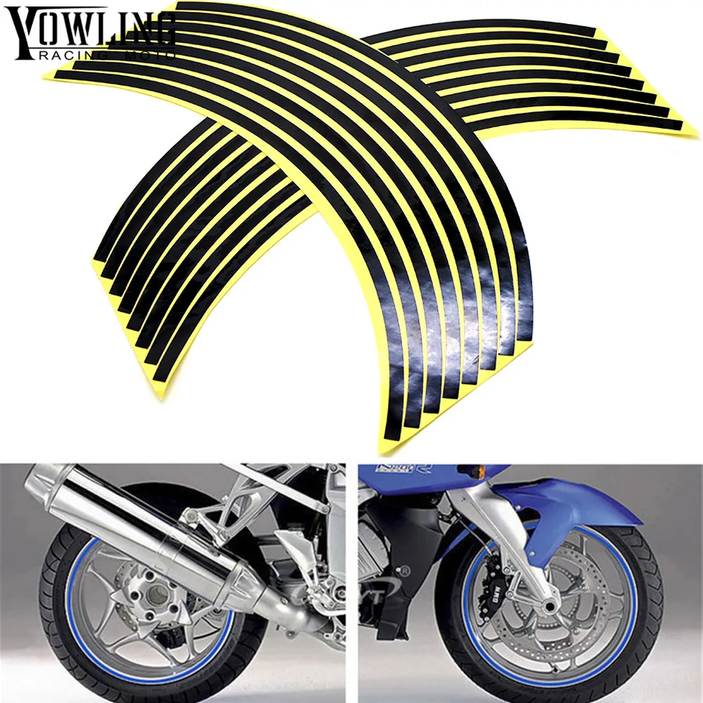 For MT-01 MT-02 MT-03 MT-07 MT-09 Tracer MT10 MT25 Colorful motorcycles wheel stickers Reflective Rim moto Stripe Tape