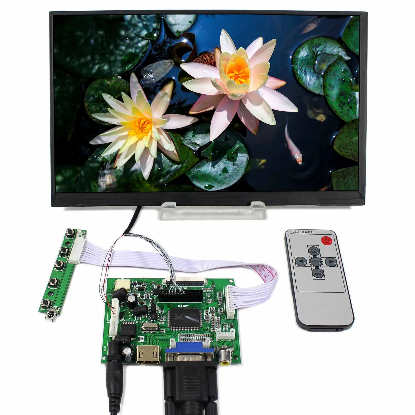 

HD MI+VGA+2AV LCD Driver Board VS-TY2662-V1 With 10.6inch 1366x768 LTL106AL01 IPS HD LCD Screen