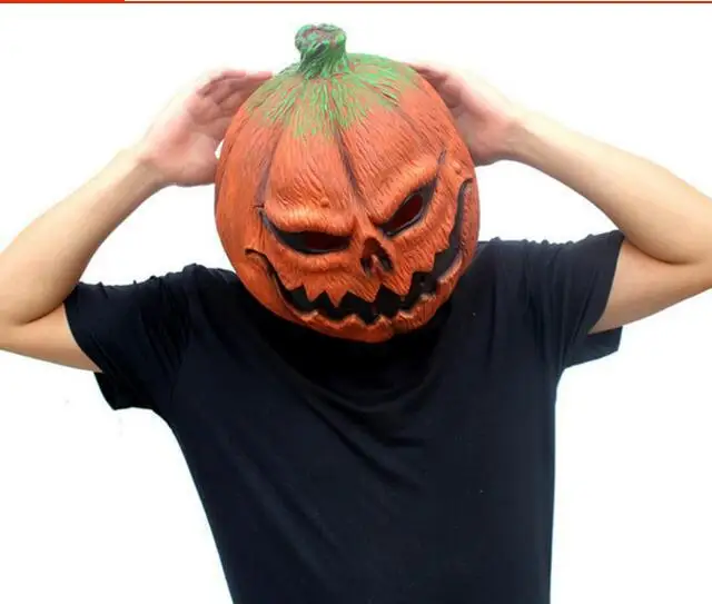 

Halloween Head Mask Pumpkin Shape Skull Horror Masks Festive Party Supplies Costume Party Props Latex Cosplay Mask Full Face