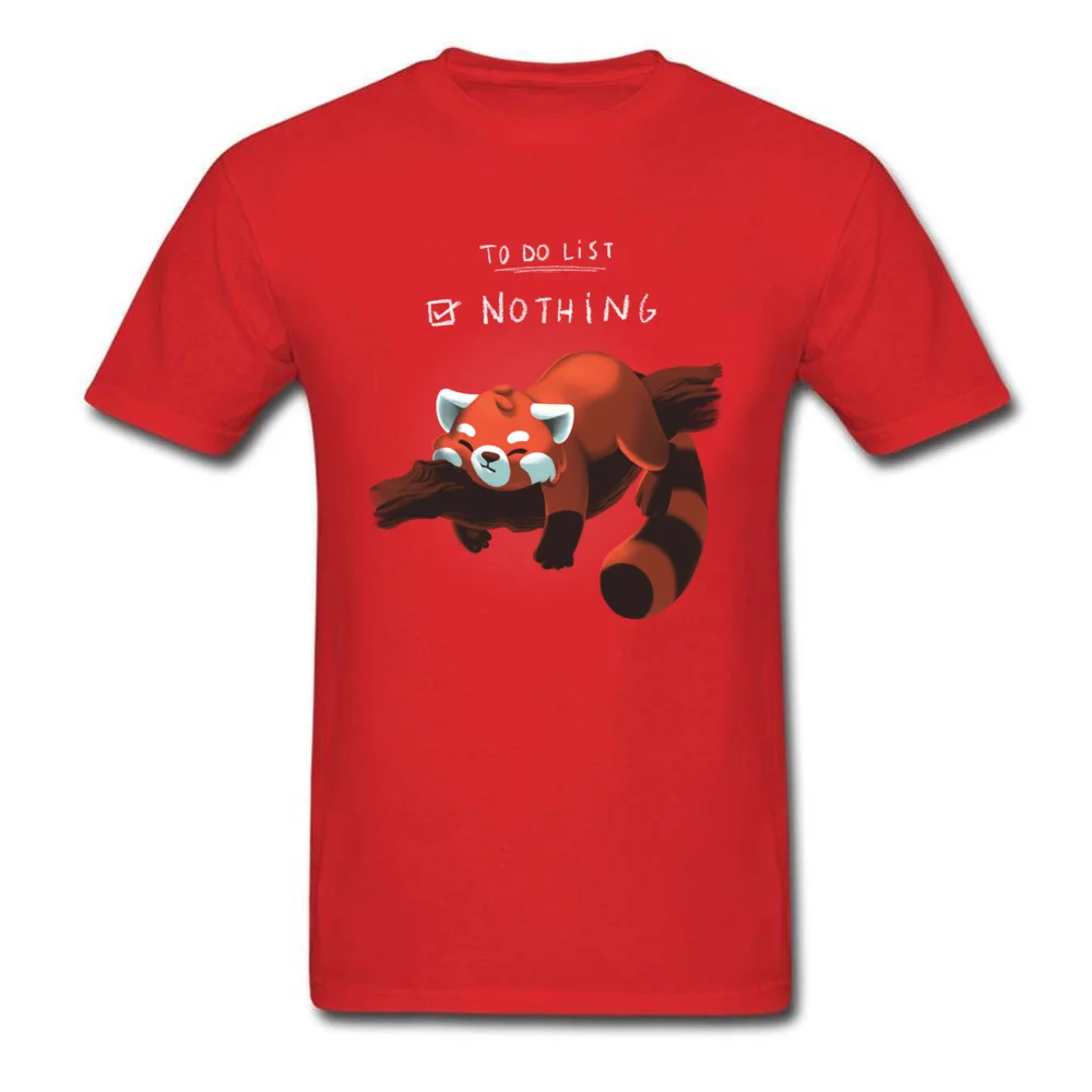 Red Panda Day T-shirt Funny Men Tshirt Nothing To Do Tops Summer Cotton Tee Black T Shirts Students Clothing Lazy Style