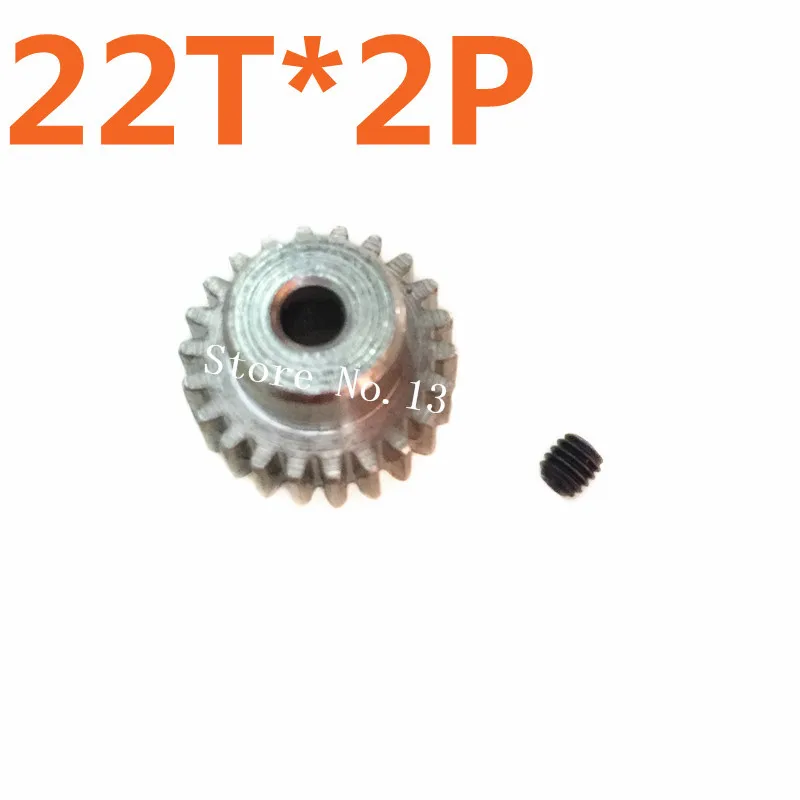 

2pcs/lot 22T 48P Pinion 3.2mm*0.8mm Motor metal gear For TRAXXAS HPI HSP 1/10 Model HSP Spare Parts Upgrade RC Car Al