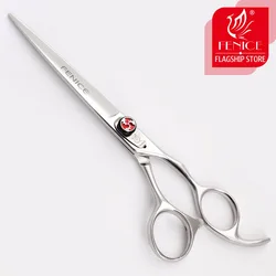 Fenice 7.0 7.5 inch Japan 440C pet teddy dog hair grooming scissors cutting straight shears flame screw pet products