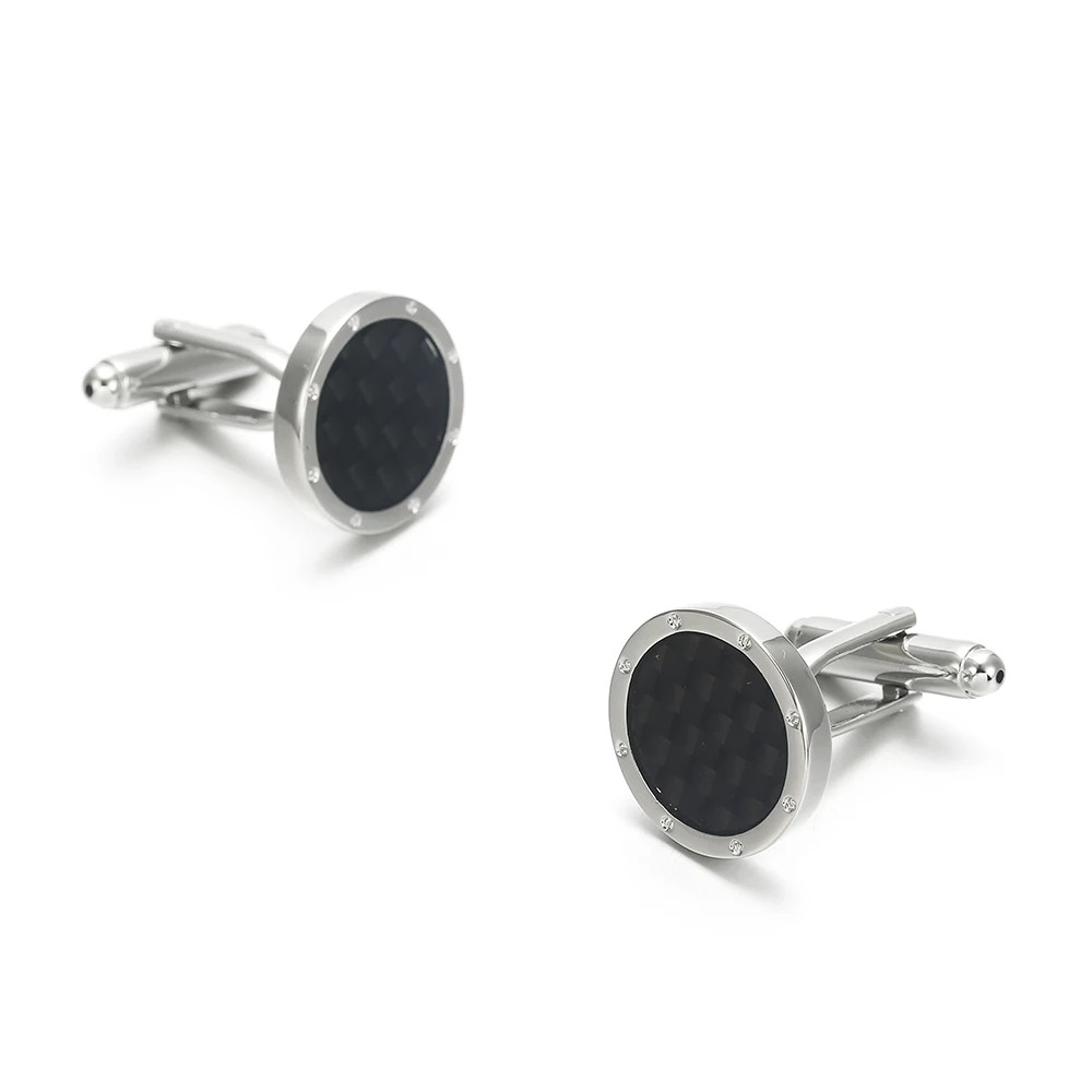 VAGULA Bonito Gemelos Carbon Fiber Men Cufflinks Top Luxury Brand gift Party Wedding Suit Shirt Button Cuff links 10138