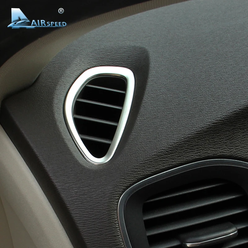 KUNGKIC For Volvo V40 Accessories for Volvo V40 2012 2013 2014 2015 2016 2017 Stickers Interior Stainless Steel AC Outlet Frame