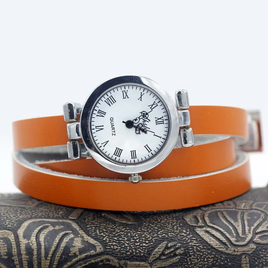 Shsby New fashion women\'s long leather strap watch female silver Bracelet watch ROMA vintage watch women dress watches