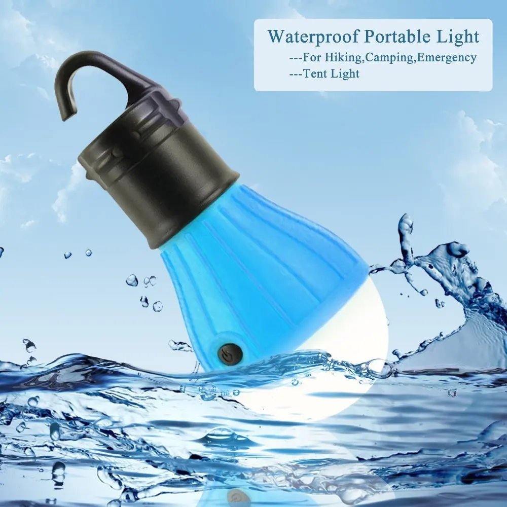 Waterproof Portable Flashlights Tent Lamp LED Bulb Emergency Night Light Camping Lantern for Camping Hiking Outdoor AAA Battery