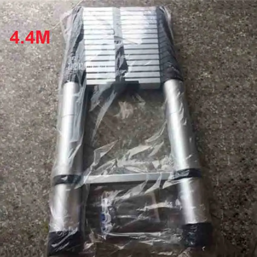 Escalera de extensión DLT-A para el hogar, accesorio de aleación de aluminio grueso, recto, de una sola cara, plegable, de ingeniería, 4,4 M