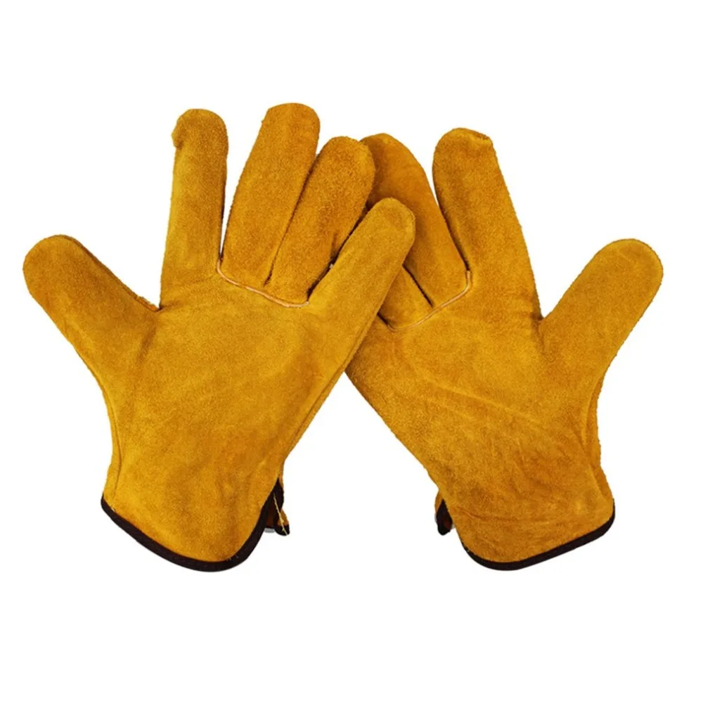 1 Pair XL Work gloves Fireproof Durable Cow Leather Welder Gloves Anti-Heat Work Safety Gloves For Welding Metal Hand Tools