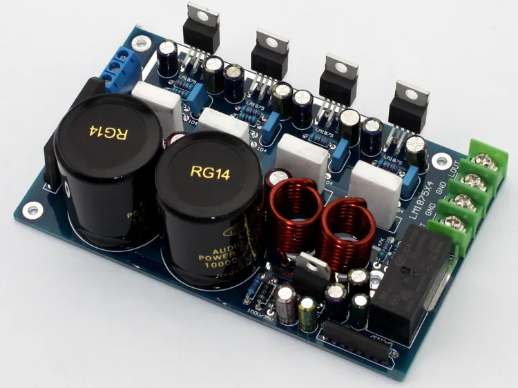 

HIFI LM1875T 2.0 channel parallel amplifier board with BTL speaker protection circuit