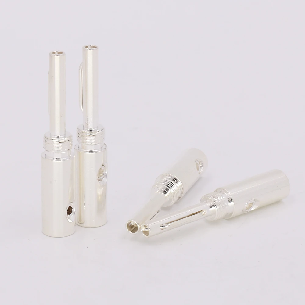 8 ピース/ロット高品質銀メッキバナナプラグバナナアダプタシルバーバナナコネクタ